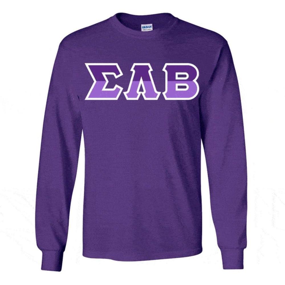 imageSigma Lambda Beta Two Tone Greek Lettered Longsleeve TeePurple