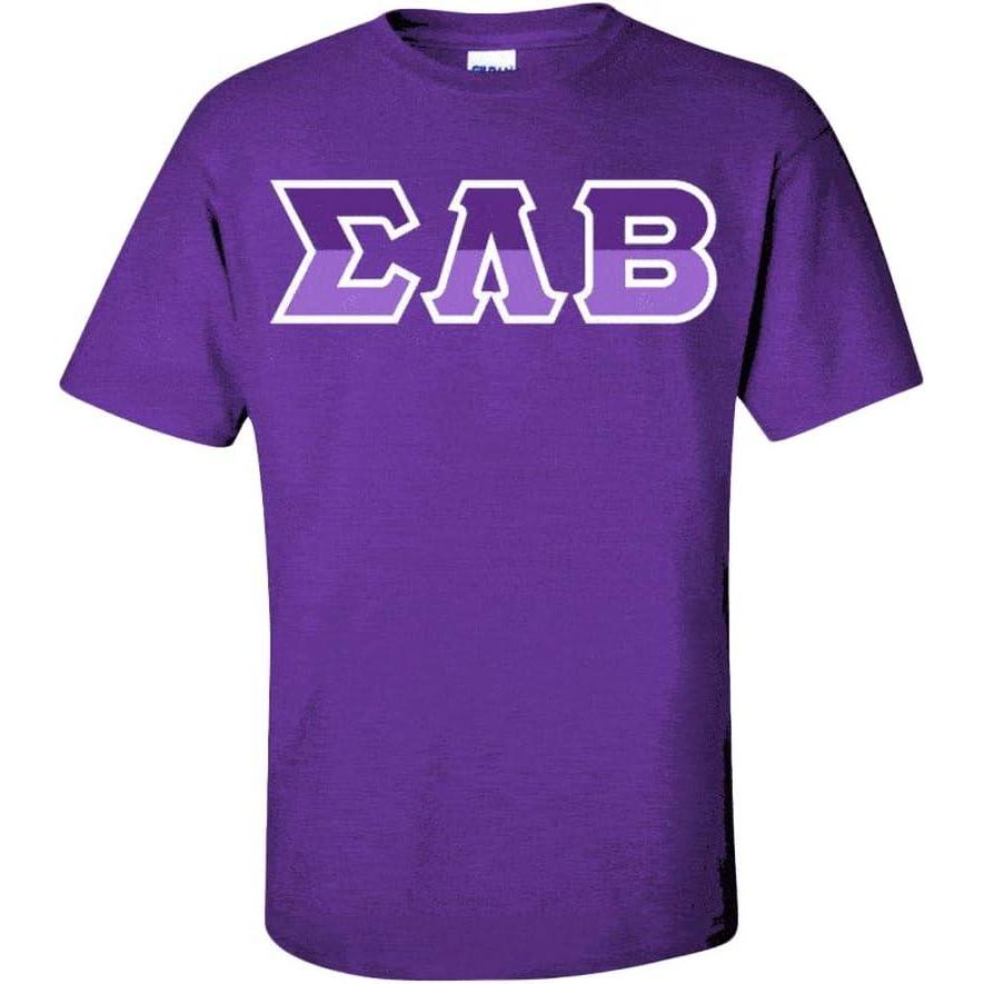 imageSigma Lambda Beta Two Tone Greek Lettered TShirtPurple