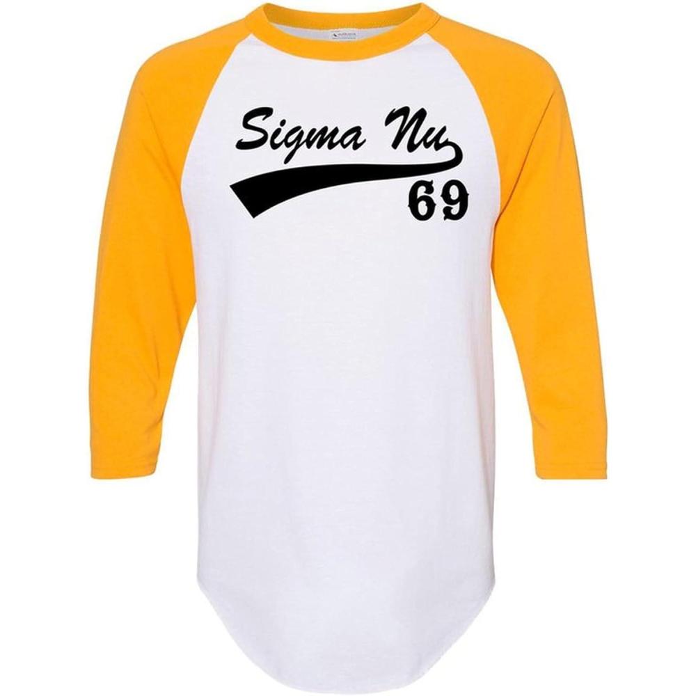 imageSigma Nu Tail Year RaglanWhite WGold