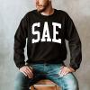 Greekgear Men’s Sigma Alpha Epsilon SAE BIG TEXT Crewneck Sweatshirt Black(Black)
