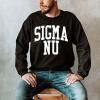 Greekgear Men’s Sigma Nu BIG TEXT Crewneck Sweatshirt Black(Black)