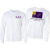 Sigma Alpha Epsilon SAE Flag Long Sleeve T-Shirt(White)