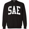 Greekgear Men’s Sigma Alpha Epsilon SAE BIG TEXT Crewneck Sweatshirt Black(Black)