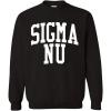 Greekgear Men’s Sigma Nu BIG TEXT Crewneck Sweatshirt Black(Black)