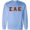 Greekgear Sigma Alpha Epsilon Lettered Crewneck(Light Blue)