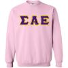 Greekgear Sigma Alpha Epsilon Lettered Crewneck(Pink)