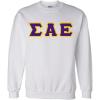 Greekgear Sigma Alpha Epsilon Lettered Crewneck(White)