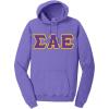 Greekgear Sigma Alpha Epsilon SAE Pigment-Dyed Lettered Hooded Sweatshirt(Amethyst)