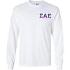 Sigma Alpha Epsilon SAE Flag Long Sleeve T-Shirt(White)