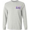 Sigma Alpha Epsilon SAE World Famous Crest Long Sleeve T-Shirt(Light Grey)