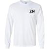 Sigma Nu Flag Long Sleeve T-Shirt(White)