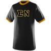 Sigma Nu Lettered Ringer Shirt(Black/Gold)