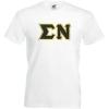 Sigma Nu Lettered V-Neck T-Shirt(White)