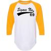 Sigma Nu Tail Year Raglan(White W/Gold)