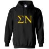 Sigma Nu World Famous Greek Hoodie – Black with Gold Imprint(Black)