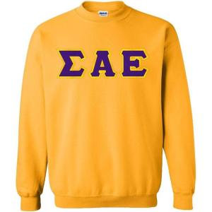 Greekgear Sigma Alpha Epsilon Lettered Crewneck(Athletic Gold)