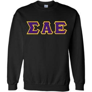 Greekgear Sigma Alpha Epsilon Lettered Crewneck(Black)