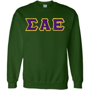 Greekgear Sigma Alpha Epsilon Lettered Crewneck(Forest Green)