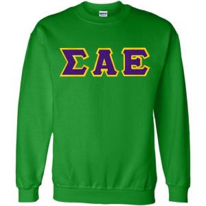 Greekgear Sigma Alpha Epsilon Lettered Crewneck(Irish Green)