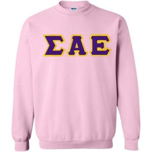 Greekgear Sigma Alpha Epsilon Lettered Crewneck(Pink)
