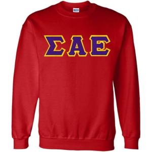 Greekgear Sigma Alpha Epsilon Lettered Crewneck(Red)