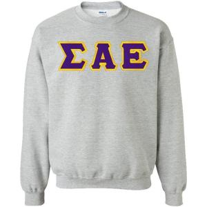 Greekgear Sigma Alpha Epsilon Lettered Crewneck(Sports Grey)
