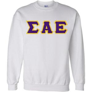 Greekgear Sigma Alpha Epsilon Lettered Crewneck(White)