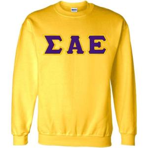Greekgear Sigma Alpha Epsilon Lettered Crewneck(Yellow)