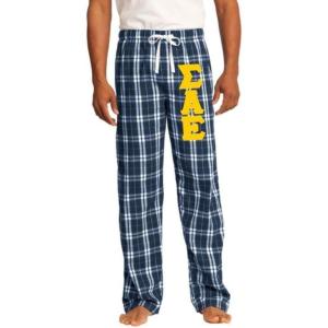 Greekgear Sigma Alpha Epsilon SAE Flannel Plaid Pant – PJ’s(Navy Blue)