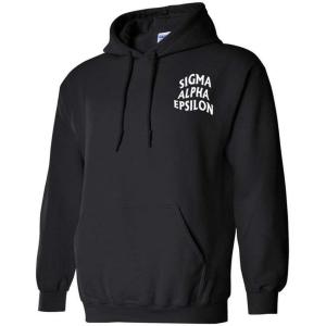 Greekgear Sigma Alpha Epsilon Social Hooded Sweatshirt(Black)
