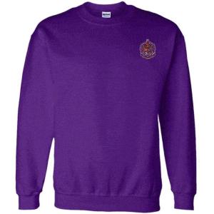 Greekgear Sigma Alpha Epsilon World Famous Crest – Shield PATCH Crewneck Sweatshirt(Purple)