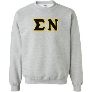 Greekgear Sigma Nu Lettered Crewneck(Sports Grey)
