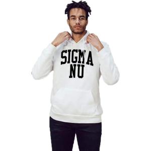 Greekgear Sigma Nu Nickname Hooded Sweatshirt(White)