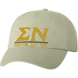 Personalized Sigma Nu Greek Line Hat(Tan)