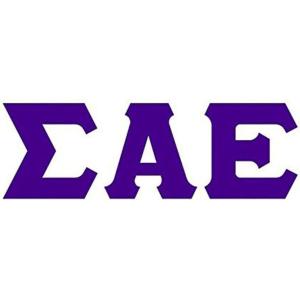Sigma Alpha Epsilon SAE Big Greek Letter Window Sticker Decal 4 Inches Purple(Purple)