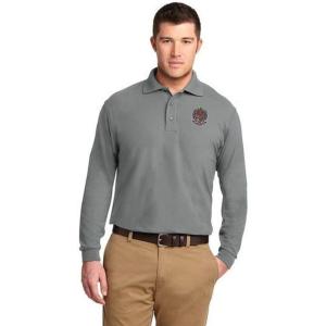 Sigma Alpha Epsilon SAE Emblem Long Sleeve Polo(Cool Grey)