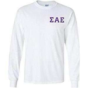 Sigma Alpha Epsilon SAE Flag Long Sleeve T-Shirt(White)