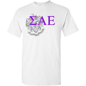 Sigma Alpha Epsilon SAE Greek Crest T-Shirt(Light Grey)