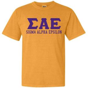 Sigma Alpha Epsilon SAE Greek Heavyweight T-Shirt(Citrus)
