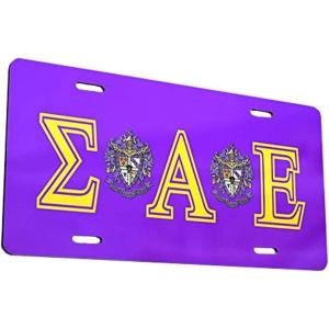 Sigma Alpha Epsilon SAE License Cover Gold w/Purple/Silver Imprint Color(Purple w/Light Gold Imprint Color)