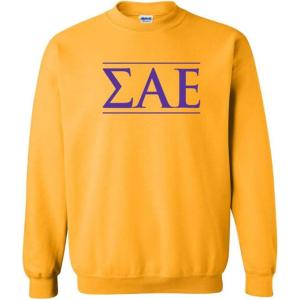 Sigma Alpha Epsilon SAE Logo Crewneck Sweatshirt(Gold)