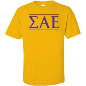 Sigma Alpha Epsilon SAE Logo Short Sleeve Tee(Gold)