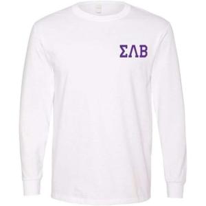 Sigma Lambda Beta Flag Long Sleeve T-Shirt(White)