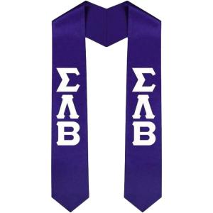 Sigma Lambda Beta Greek Lettered Graduation Sash Stole(Purple)