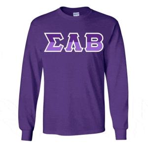 Sigma Lambda Beta Two Tone Greek Lettered Longsleeve Tee(Purple)