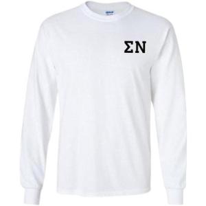 Sigma Nu Flag Long Sleeve T-Shirt(White)
