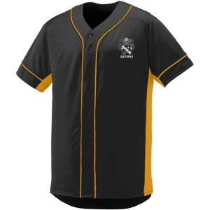 Sigma Nu Fraternity Crest Slugger Baseball Jersey(Black/Gold)