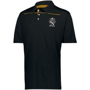 Sigma Nu Greek Crest Emblem Defer Polo(Black/Gold)