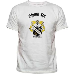 Sigma Nu Vintage Crest T-Shirt(White)