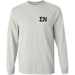Sigma Nu World Famous Crest Long Sleeve T-Shirt(Light Grey)